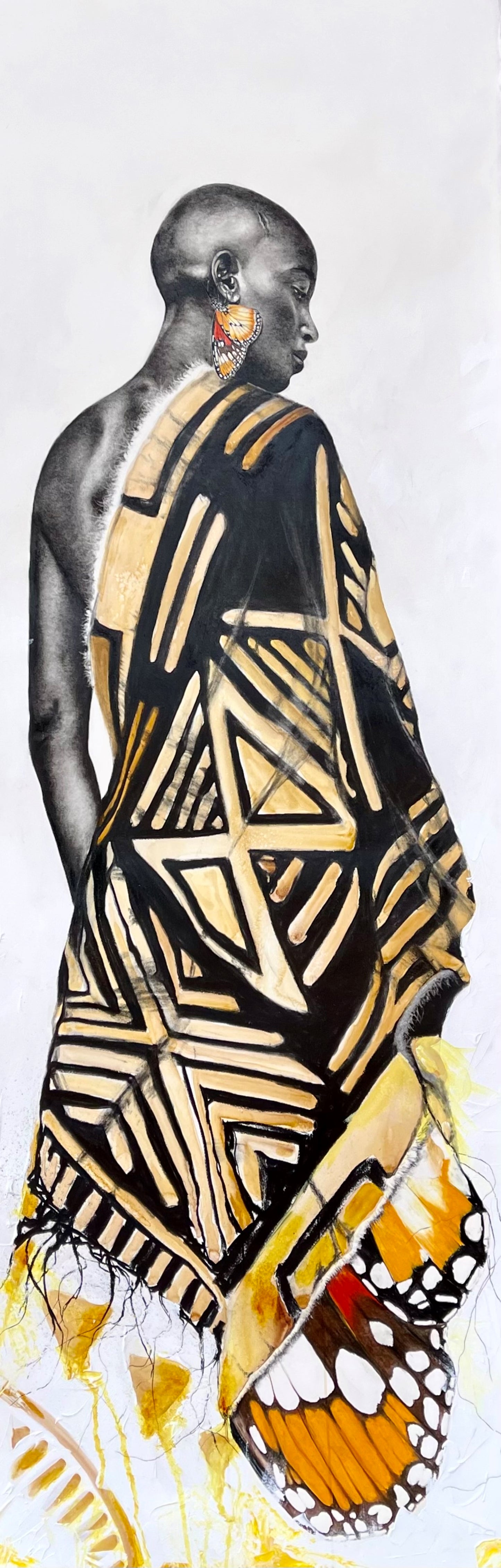 Natural Beauty Mud Cloth Lady Limited Edition Giclee Print