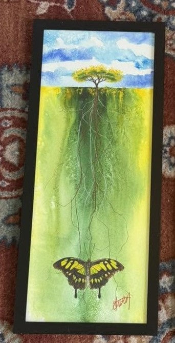 Rooted Ground with Butterfly-Framed- Original