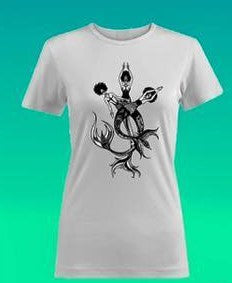 Ethnic Mermaids Wearable - Trio Tee (white)-Large