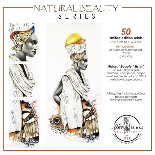 Natural Beauty Mud Cloth Lady- Sister Limited Edition Giclee Print