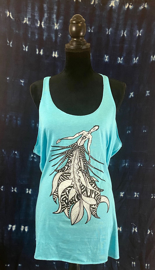 Ethnic Mermaids Wearable - Lionfish Racerback Tank (teal)
