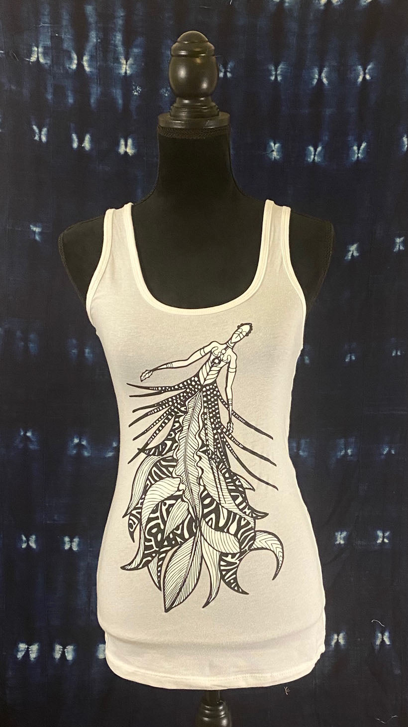 Ethnic Mermaids Wearable - Lionfish Racerback Tank (white)