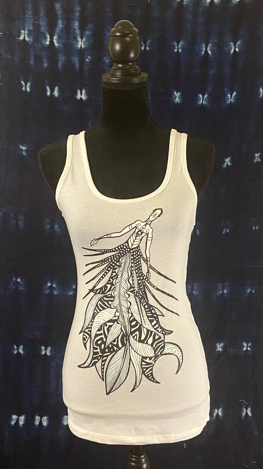 Ethnic Mermaids Wearable - Lionfish Racerback Tank (white)