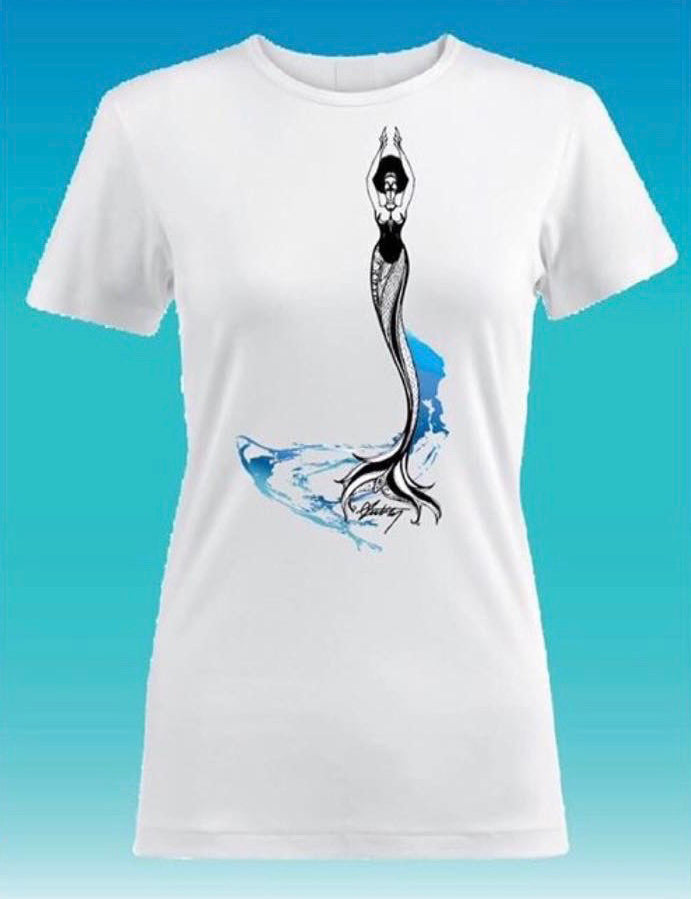 Ethnic Mermaids Wearable - Splash Tee (white)-Large