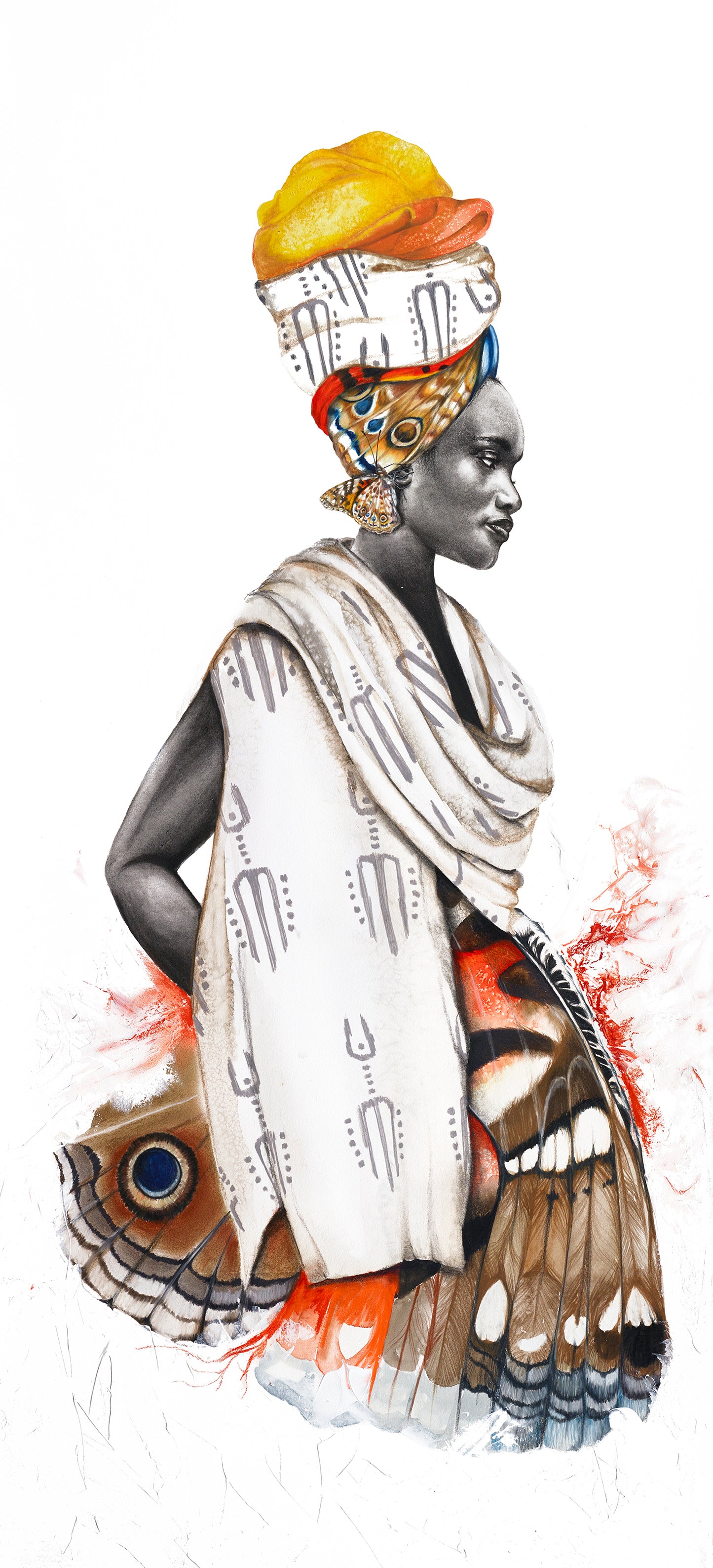 Natural Beauty Mud Cloth Lady- Sister Limited Edition Giclee Print