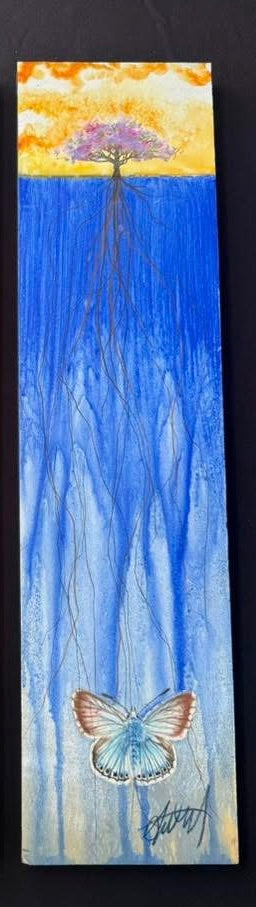 Rooted Ground-Butterfly on Wood- Original