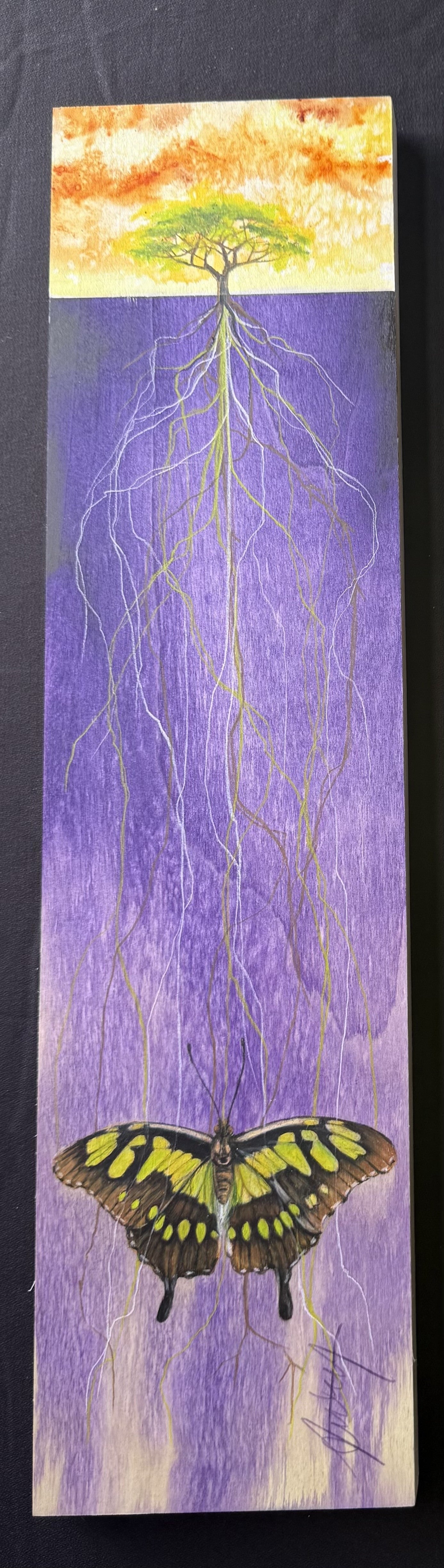 Rooted Ground-Butterfly on Wood- Original