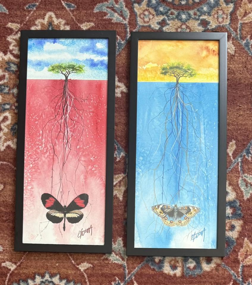 Rooted Ground with Butterfly-Framed- Original