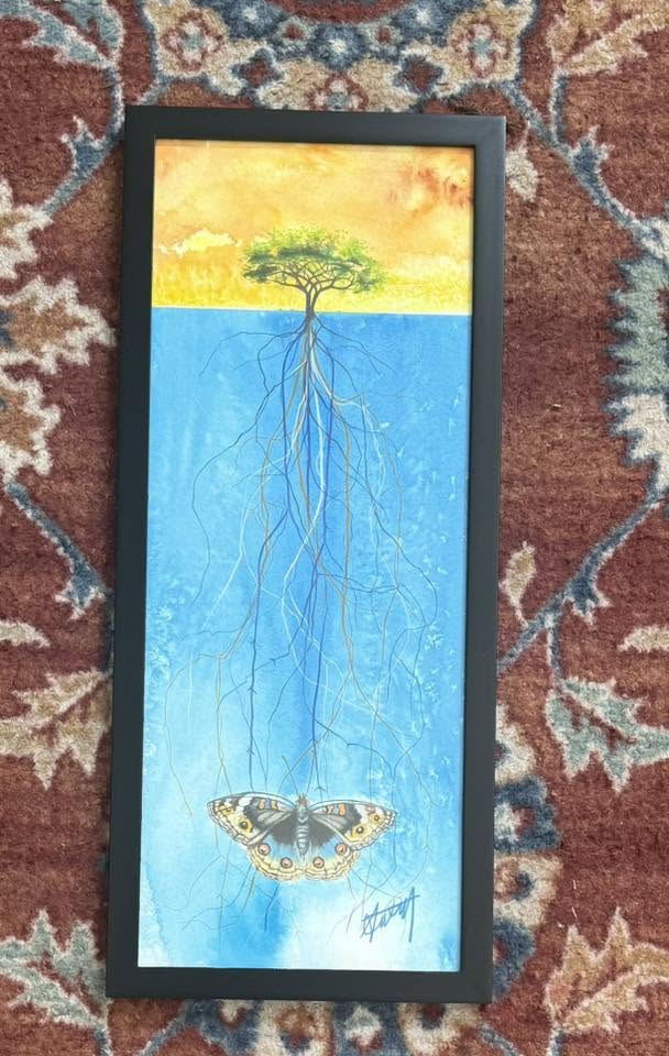 Rooted Ground with Butterfly-Framed- Original