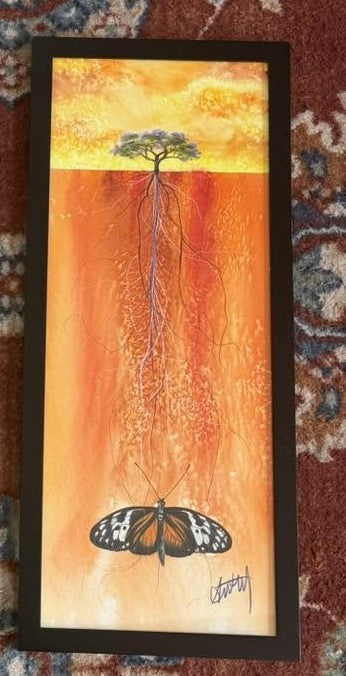 Rooted Ground with Butterfly-Framed- Original