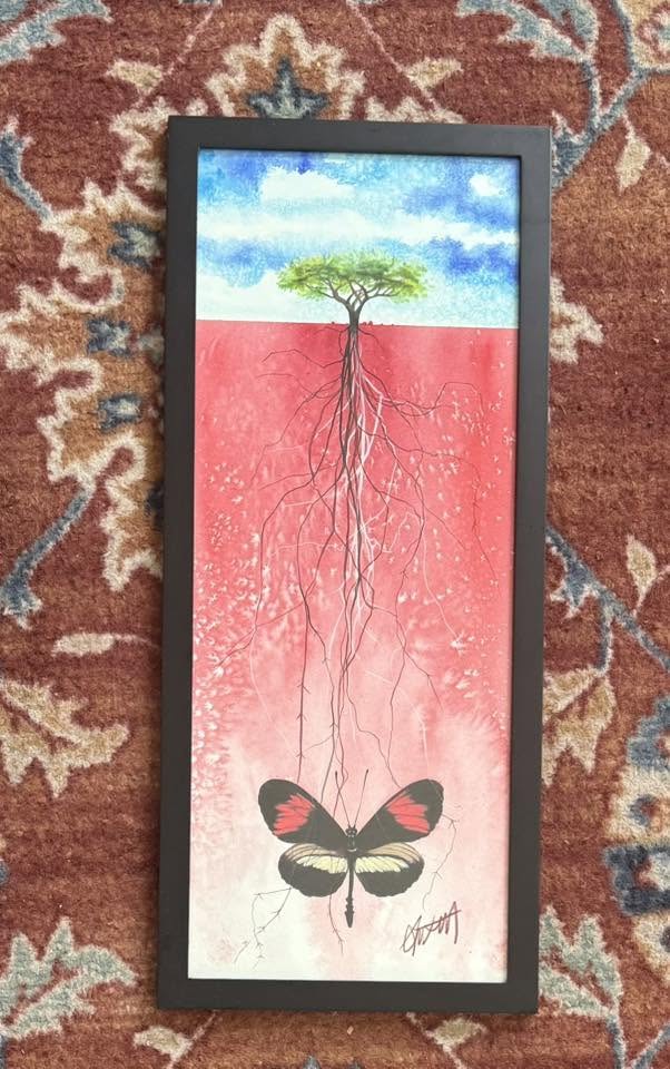 Rooted Ground with Butterfly-Framed- Original