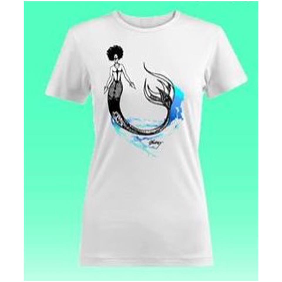 Ethnic Mermaids Wearable - Swoosh Tee (white)-XL