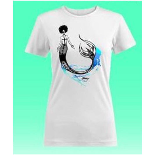 Ethnic Mermaids Wearable - Swoosh Tee (white)-XL